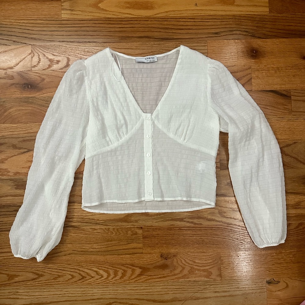 White long sleeve with button down